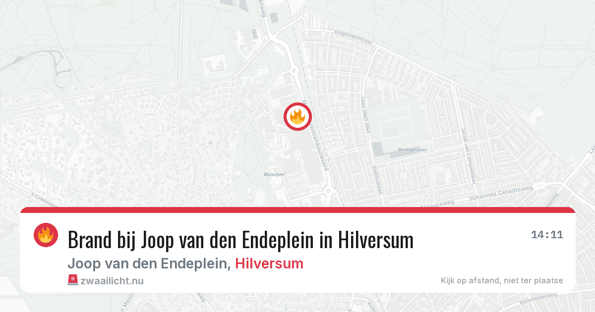Brand bij Joop van den Endeplein in Hilversum — 24 jul 2026