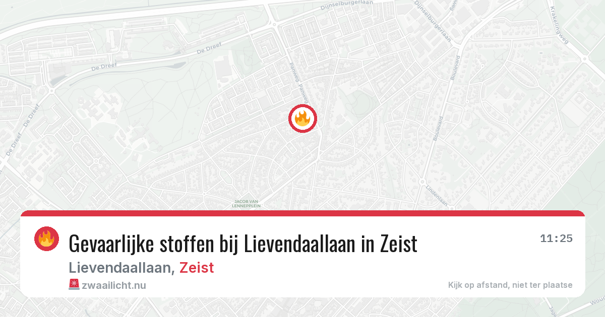 Gevaarlijke stoffen bij Lievendaallaan in Zeist — 6 mei 2026