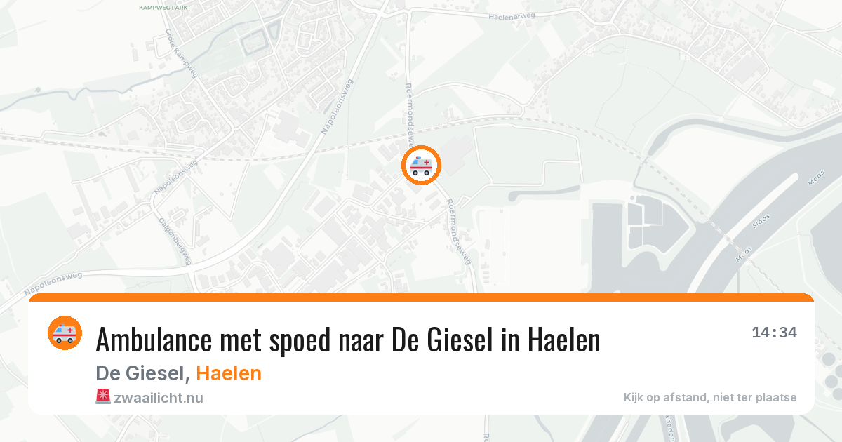 Ambulance met spoed naar De Giesel in Haelen — 20 jul 2026