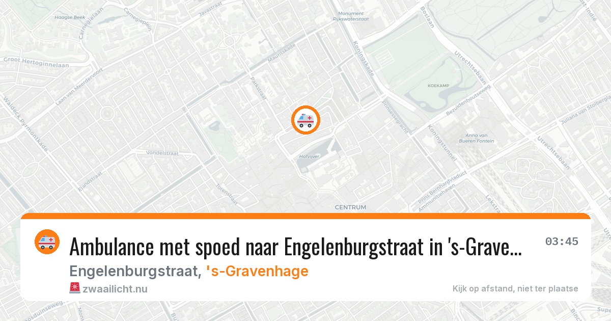 Ambulance met spoed naar Engelenburgstraat in 's-Gravenhage — 24 jan 2026