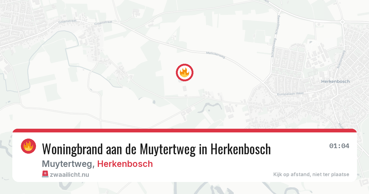 Woningbrand aan de Muytertweg in Herkenbosch — 23 jan 2026