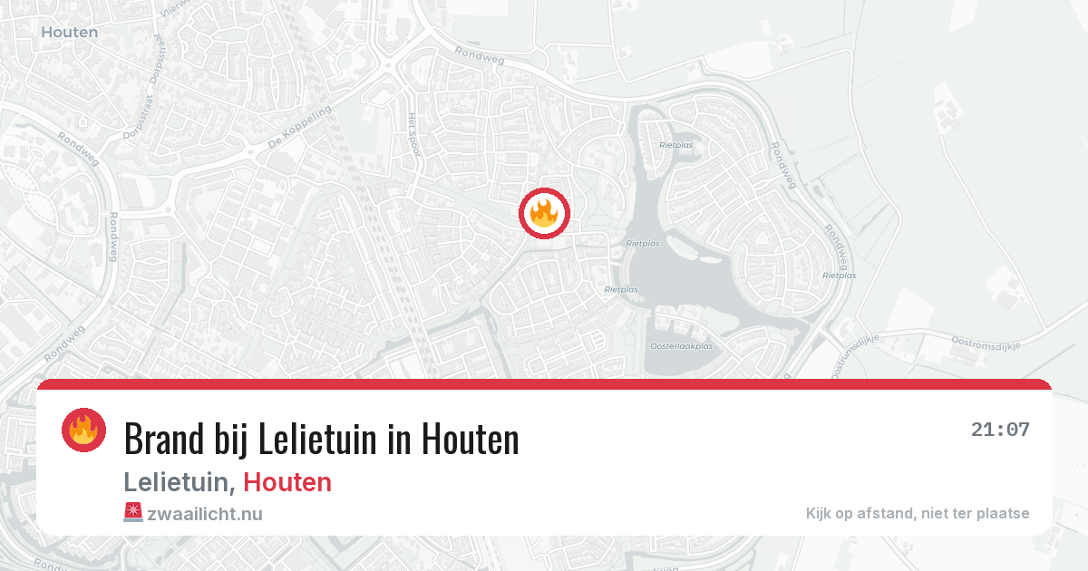 Brand bij Lelietuin in Houten — 29 mei 2026