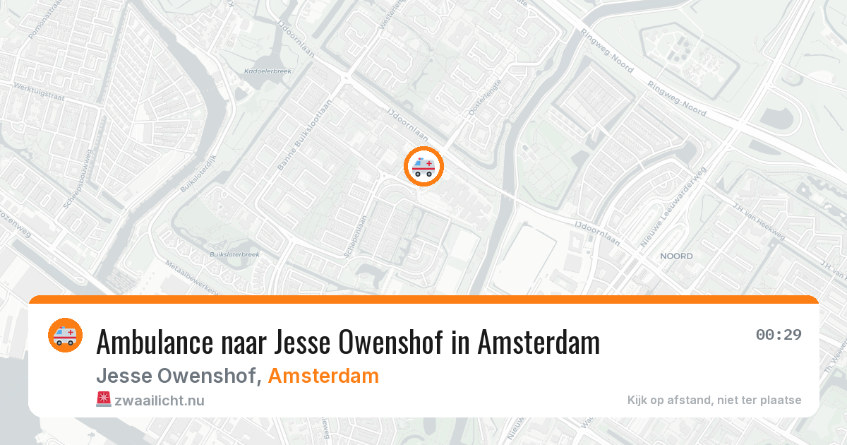 Ambulance naar Jesse Owenshof in Amsterdam — 23 jul 2026