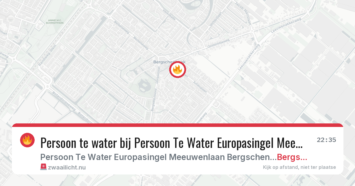 Persoon te water bij Persoon Te Water Europasingel Meeuwenlaan Bergschenhoek in Bergschenhoek — 7 jun 2026