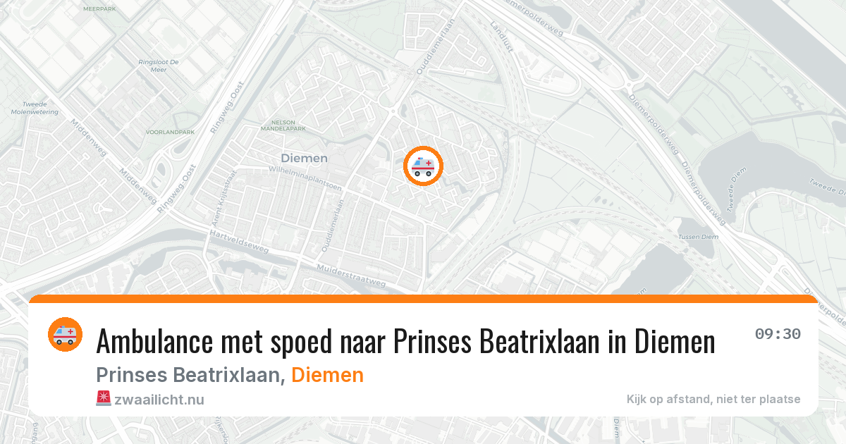 Ambulance met spoed naar Prinses Beatrixlaan in Diemen — 17 jul 2026