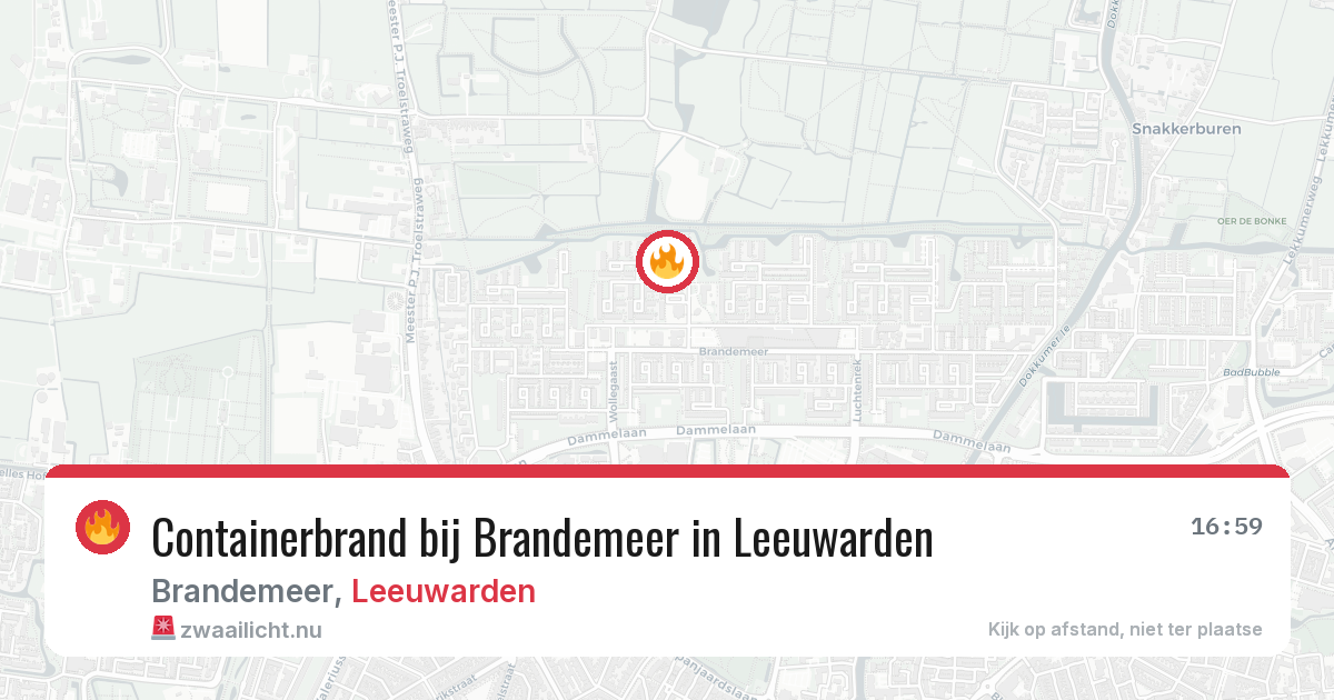 Containerbrand bij Brandemeer in Leeuwarden — 3 jun 2026