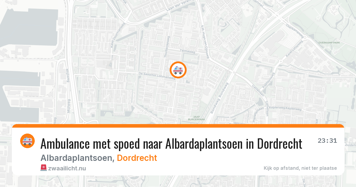 Ambulance met spoed naar Albardaplantsoen in Dordrecht — 9 apr 2026