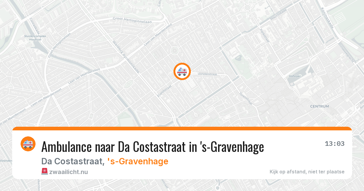 Ambulance naar Da Costastraat in 's-Gravenhage — 29 mei 2026
