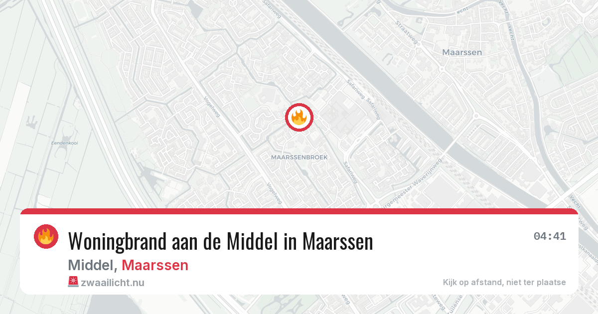 Woningbrand aan de Middel in Maarssen — 3 jun 2026