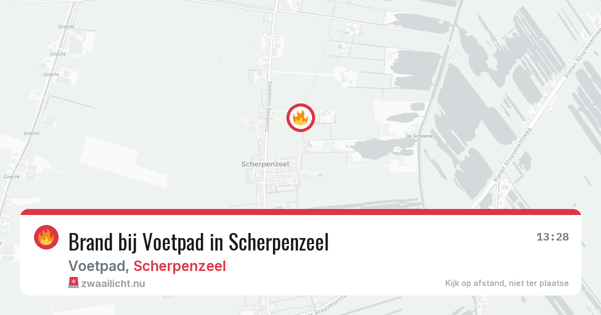 Brand bij Voetpad in Scherpenzeel — 25 jul 2026