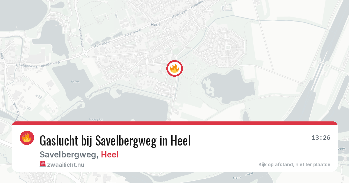 Gaslucht bij Savelbergweg in Heel — 22 jul 2026