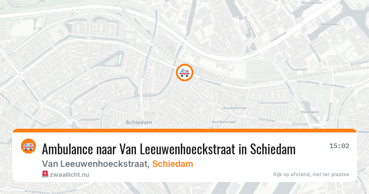 Ambulance naar Van Leeuwenhoeckstraat in Schiedam — 20 jul 2026