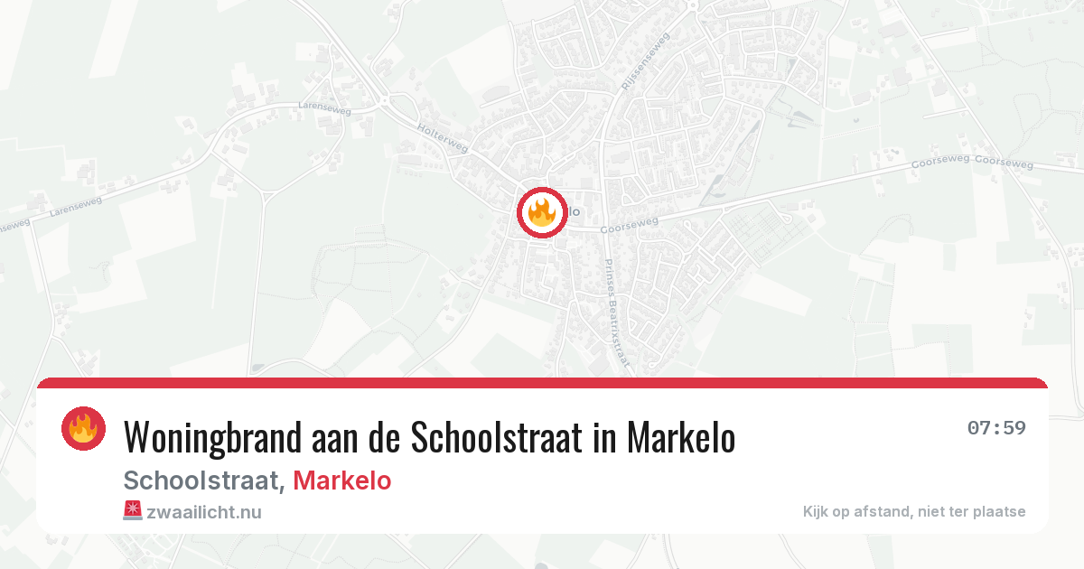 Woningbrand aan de Schoolstraat in Markelo — 12 feb 2026