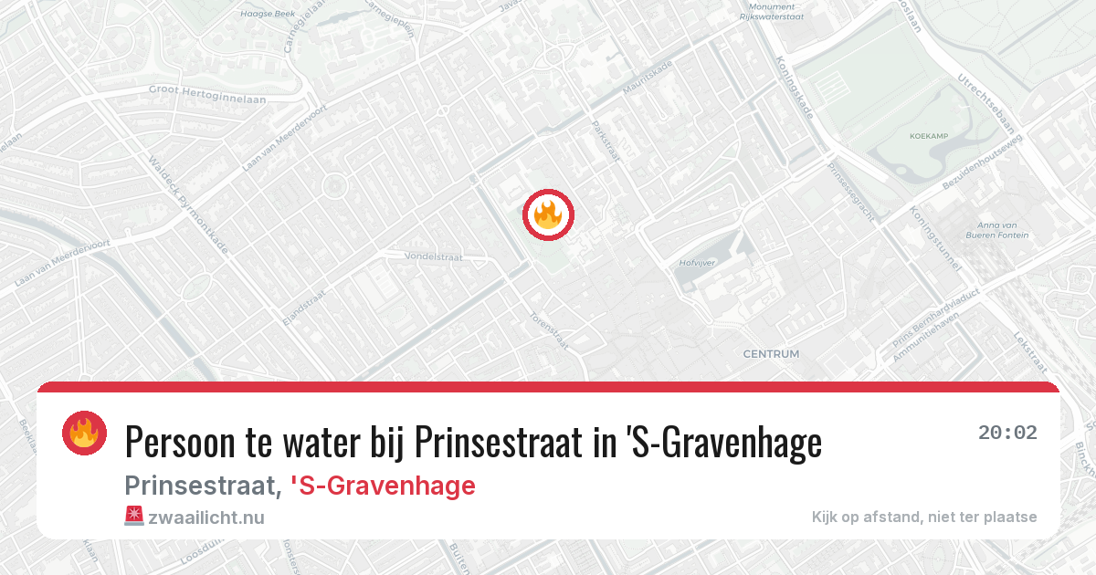 Persoon te water bij Prinsestraat in 'S-Gravenhage — 21 mei 2026