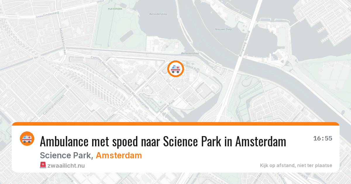 Ambulance met spoed naar Science Park in Amsterdam — 6 jun 2026