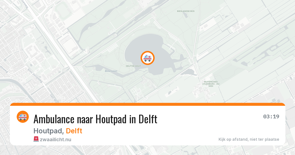 Ambulance naar Houtpad in Delft — 25 jul 2026