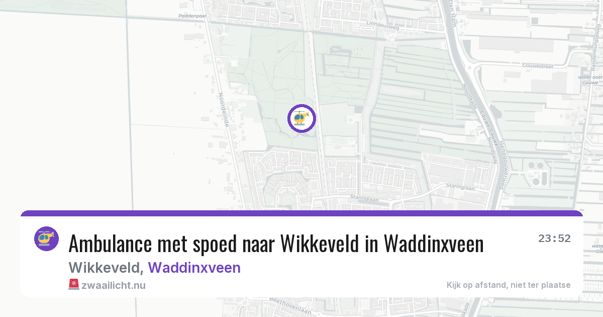 Ambulance met spoed naar Wikkeveld in Waddinxveen — 12 jul 2026