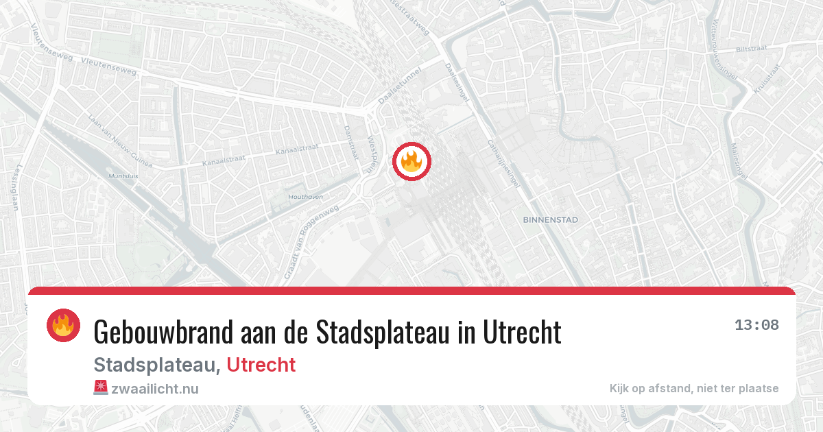 Gebouwbrand aan de Stadsplateau in Utrecht — 20 mrt 2026