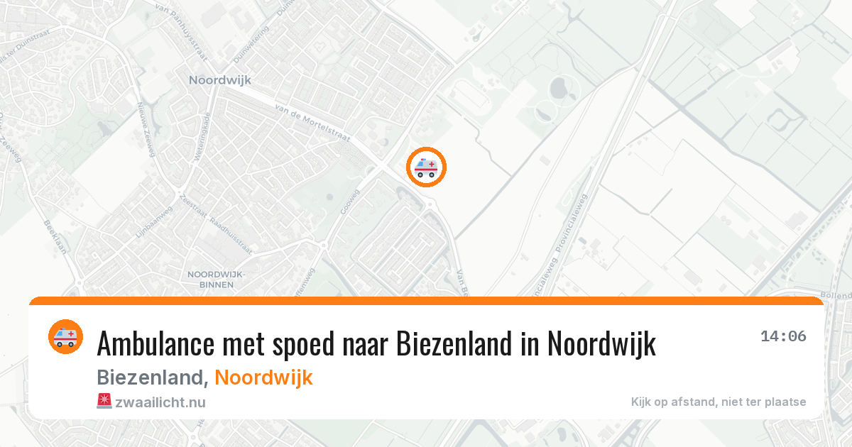 Ambulance met spoed naar Biezenland in Noordwijk — 15 mrt 2026