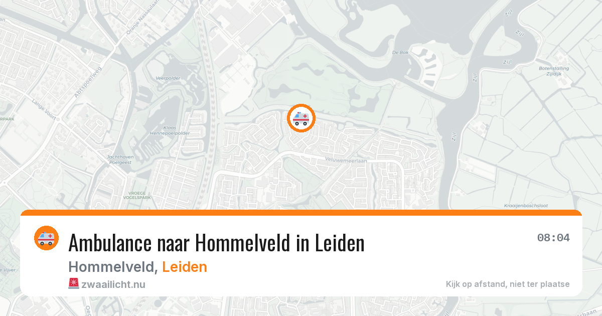 Ambulance naar Hommelveld in Leiden — 23 jul 2026
