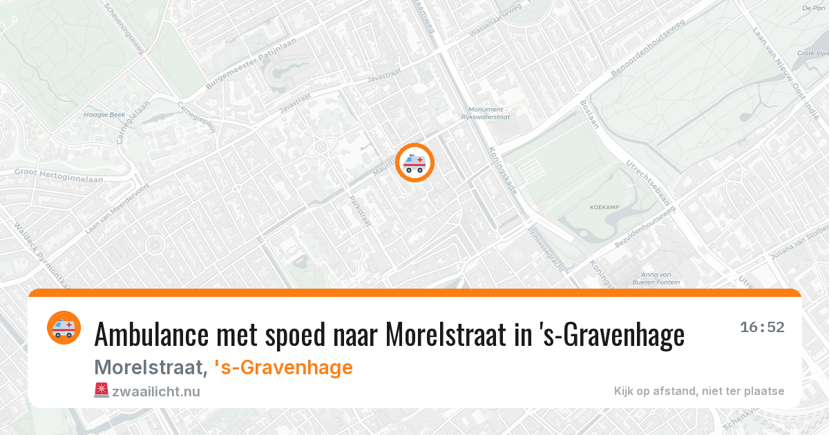 Ambulance met spoed naar Morelstraat in 's-Gravenhage — 4 apr 2026