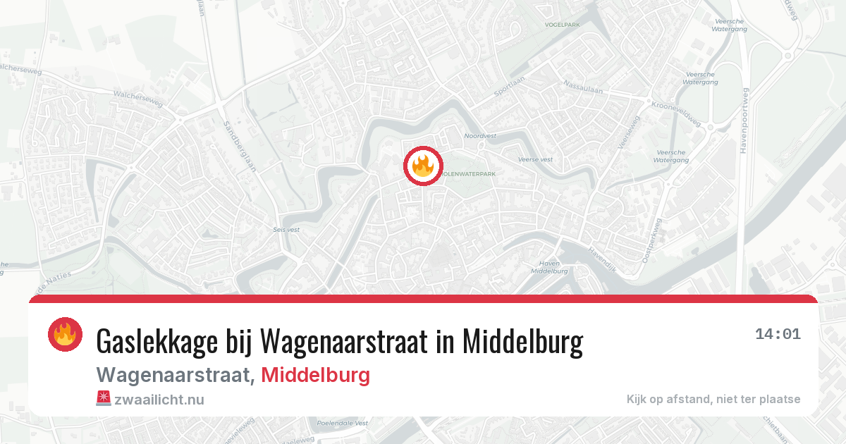 Gaslekkage bij Wagenaarstraat in Middelburg — 1 apr 2026