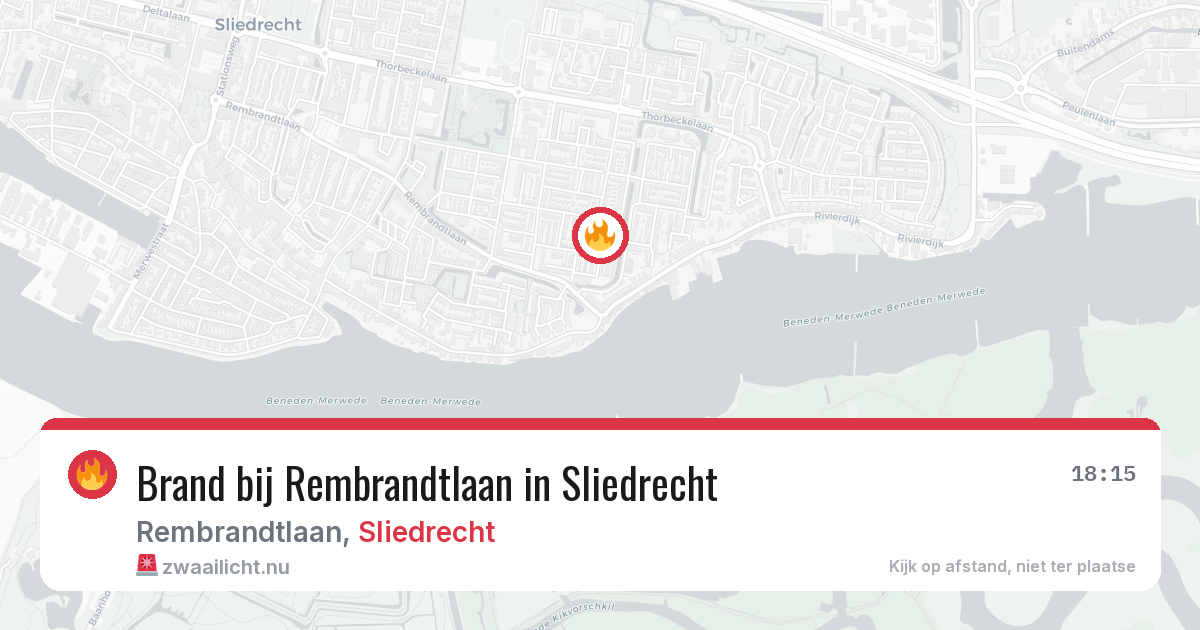 Brand bij Rembrandtlaan in Sliedrecht — 26 mei 2026