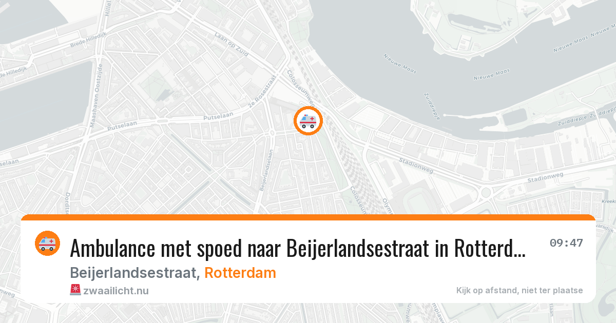 Ambulance met spoed naar Beijerlandsestraat in Rotterdam — 16 jul 2026