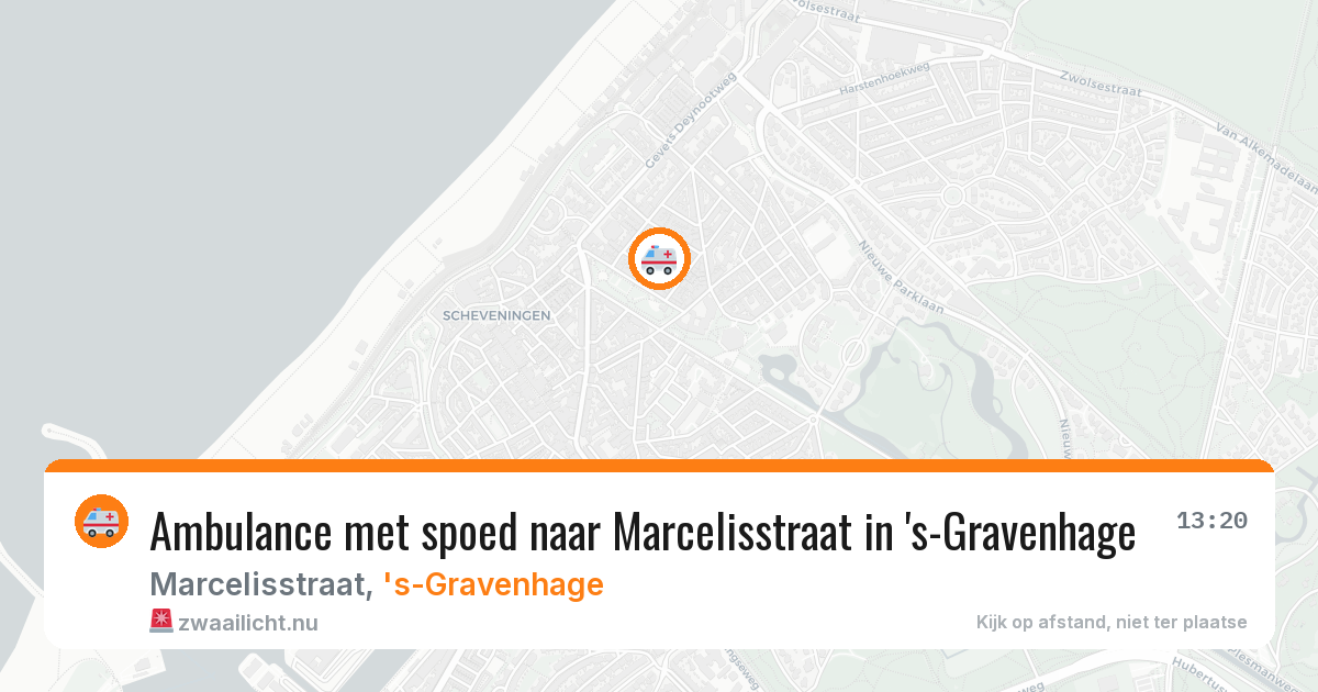 Ambulance met spoed naar Marcelisstraat in 's-Gravenhage — 22 jul 2026