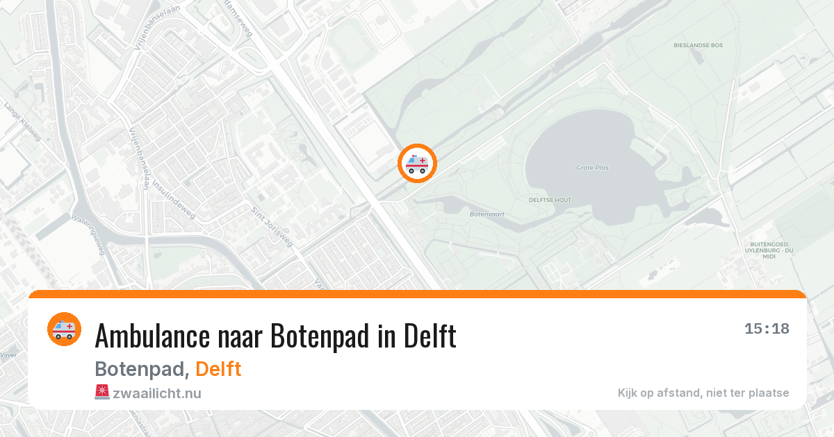 Ambulance naar Botenpad in Delft — 25 mei 2026