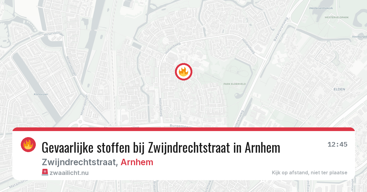 Gevaarlijke stoffen bij Zwijndrechtstraat in Arnhem — 25 jul 2026
