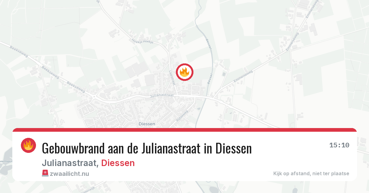 Gebouwbrand aan de Julianastraat in Diessen — 19 mrt 2026