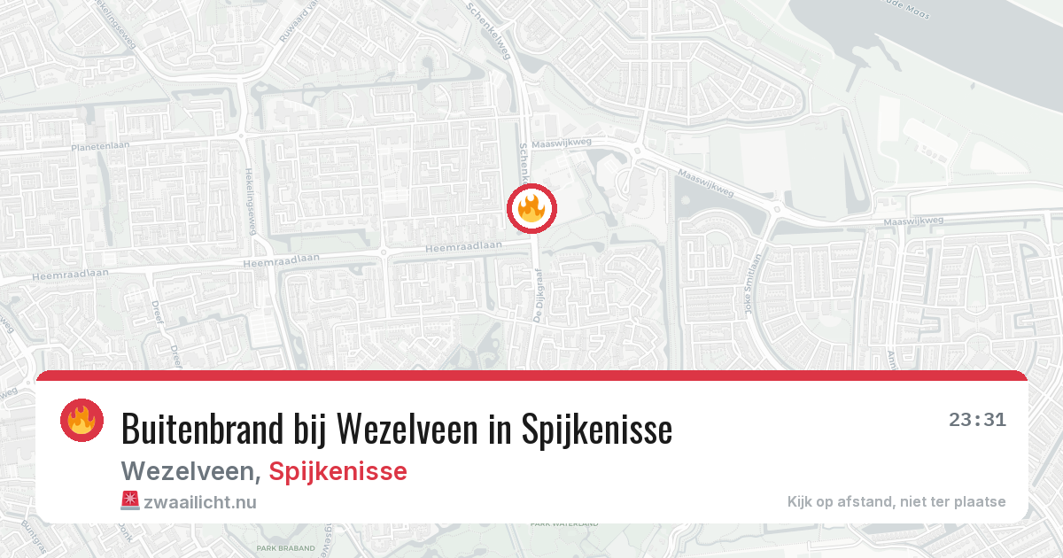 Buitenbrand bij Wezelveen in Spijkenisse — 22 mei 2026