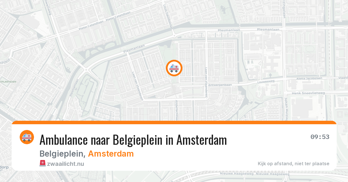 Ambulance naar Belgieplein in Amsterdam — 27 mei 2026