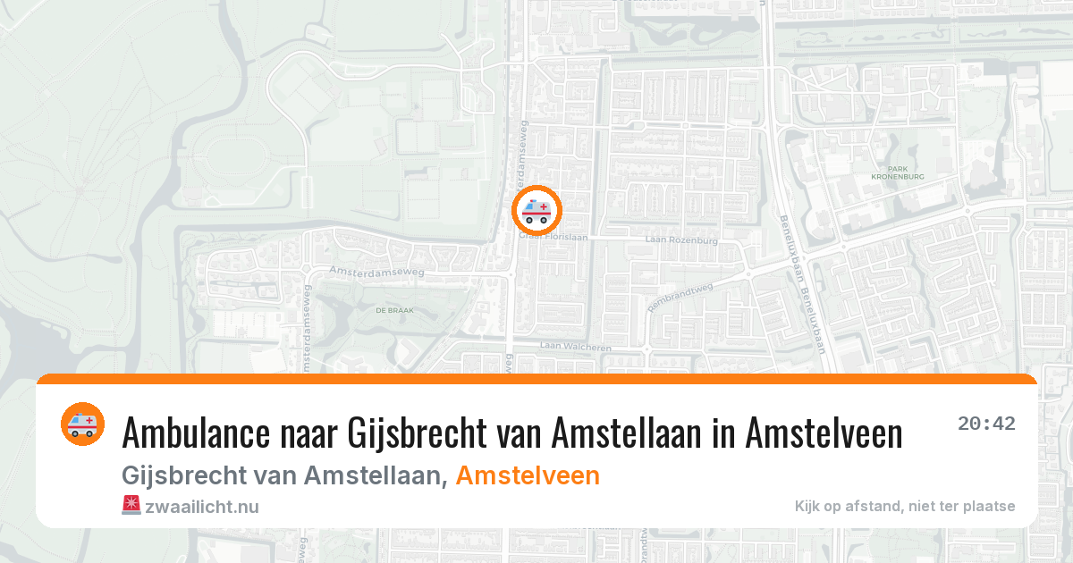 Ambulance naar Gijsbrecht van Amstellaan in Amstelveen — 19 jul 2026