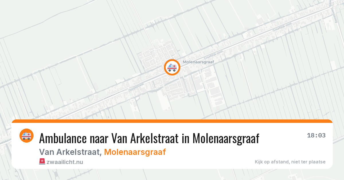 Ambulance naar Van Arkelstraat in Molenaarsgraaf — 11 mei 2026