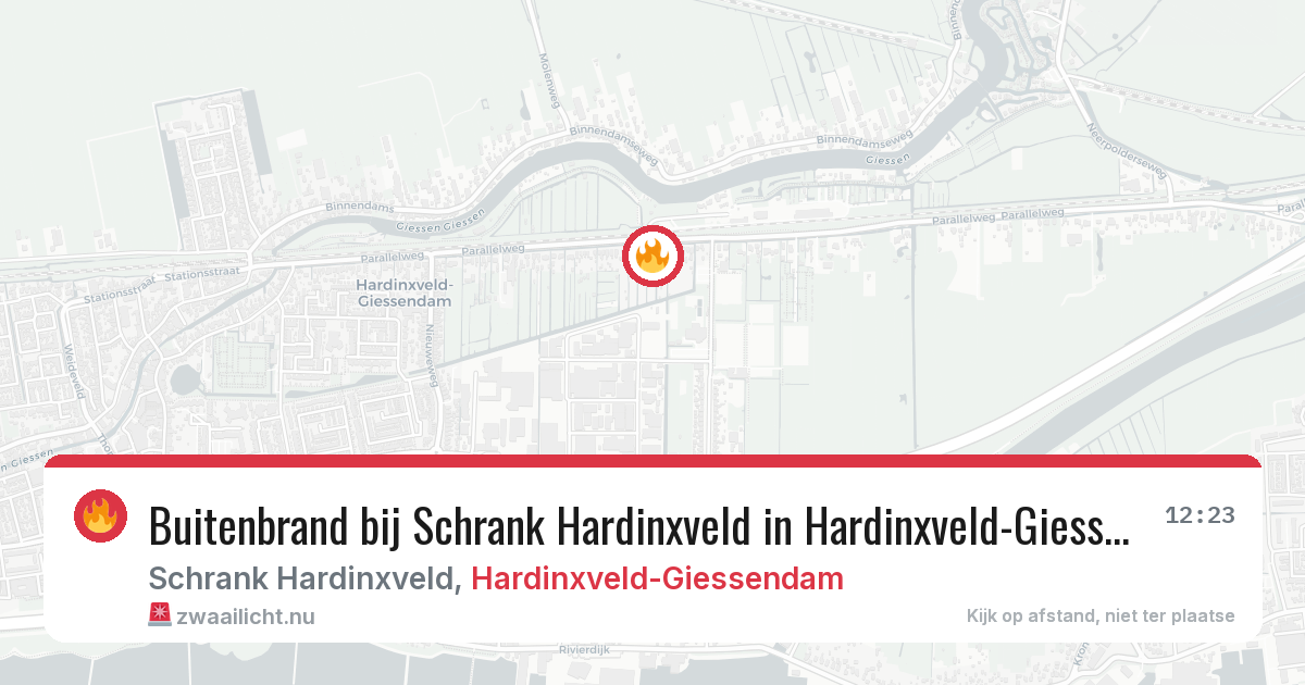 Buitenbrand bij Schrank Hardinxveld in Hardinxveld-Giessendam — 7 jun 2026