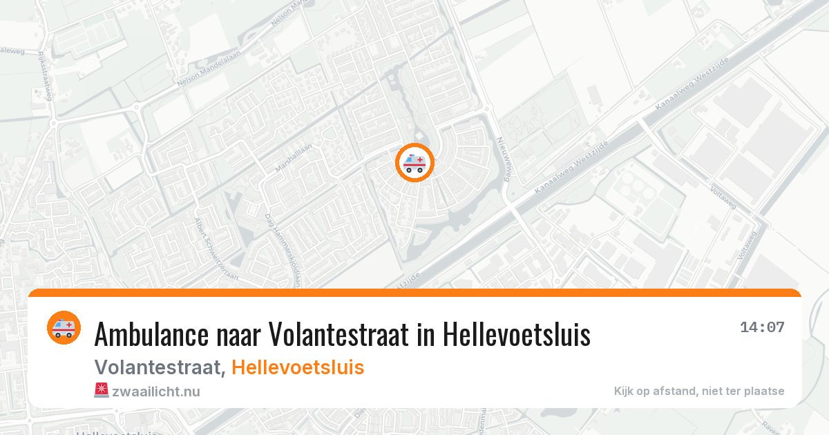 Ambulance naar Volantestraat in Hellevoetsluis — 18 jul 2026