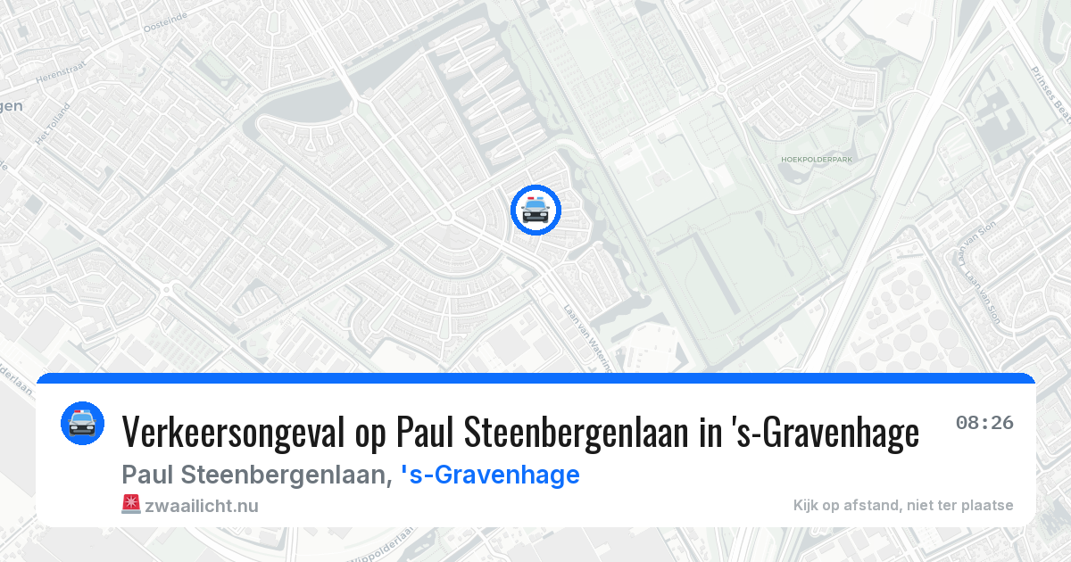 Verkeersongeval op Paul Steenbergenlaan in 's-Gravenhage — 25 mrt 2026