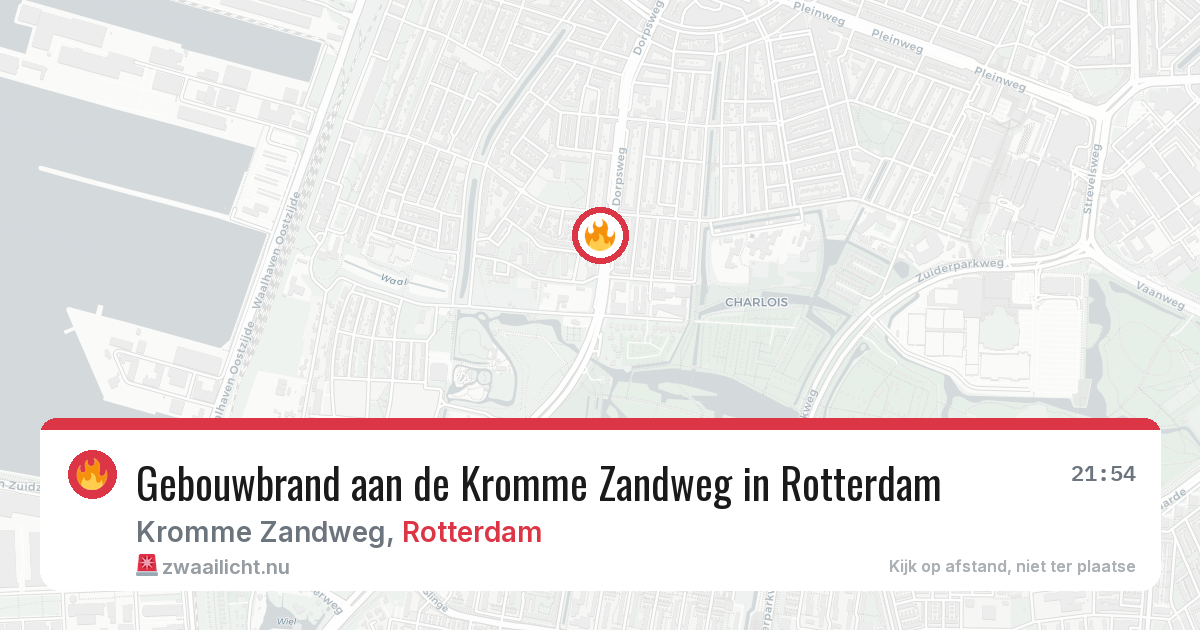Gebouwbrand aan de Kromme Zandweg in Rotterdam — 25 mrt 2026