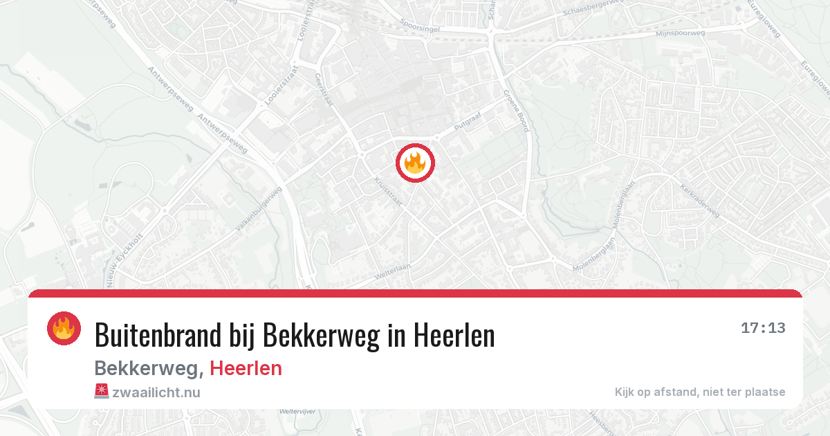 Buitenbrand bij Bekkerweg in Heerlen — 15 mei 2026