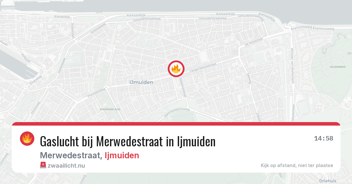 Gaslucht bij Merwedestraat in Ijmuiden — 18 mrt 2026
