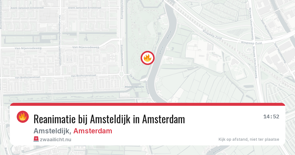 Reanimatie bij Amsteldijk in Amsterdam — 23 apr 2026