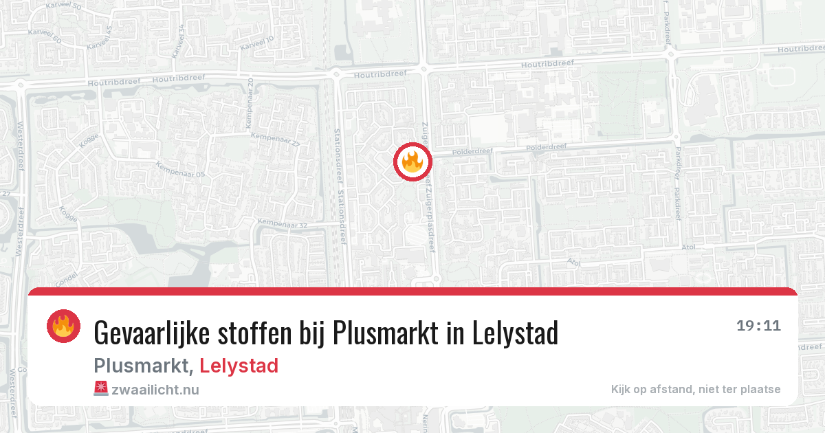 Gevaarlijke stoffen bij Plusmarkt in Lelystad — 16 jul 2026