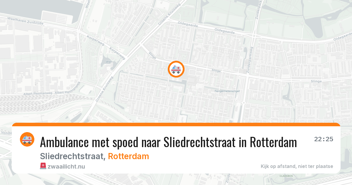 Ambulance met spoed naar Sliedrechtstraat in Rotterdam — 13 jul 2026