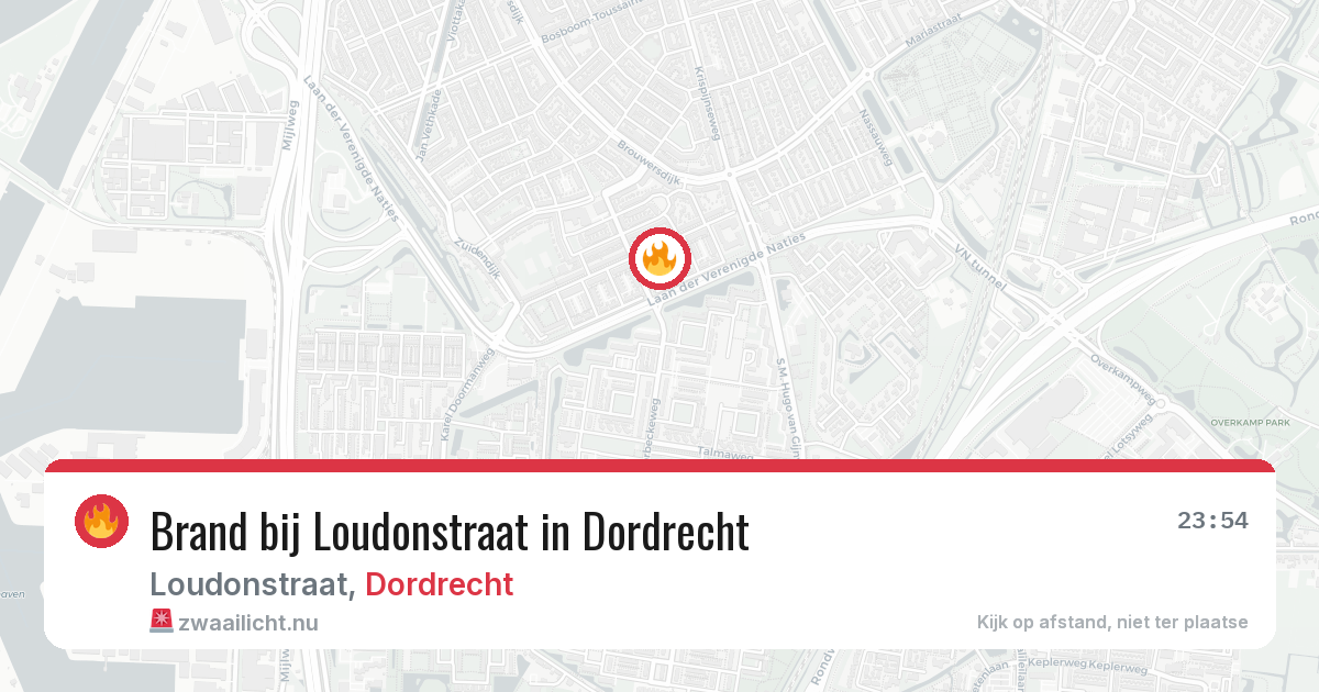 Brand bij Loudonstraat in Dordrecht — 20 jul 2026