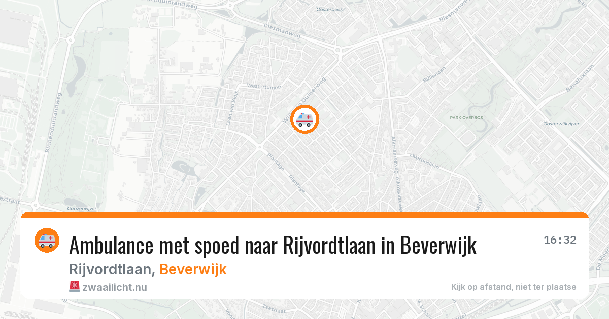 Ambulance met spoed naar Rijvordtlaan in Beverwijk — 16 mrt 2026