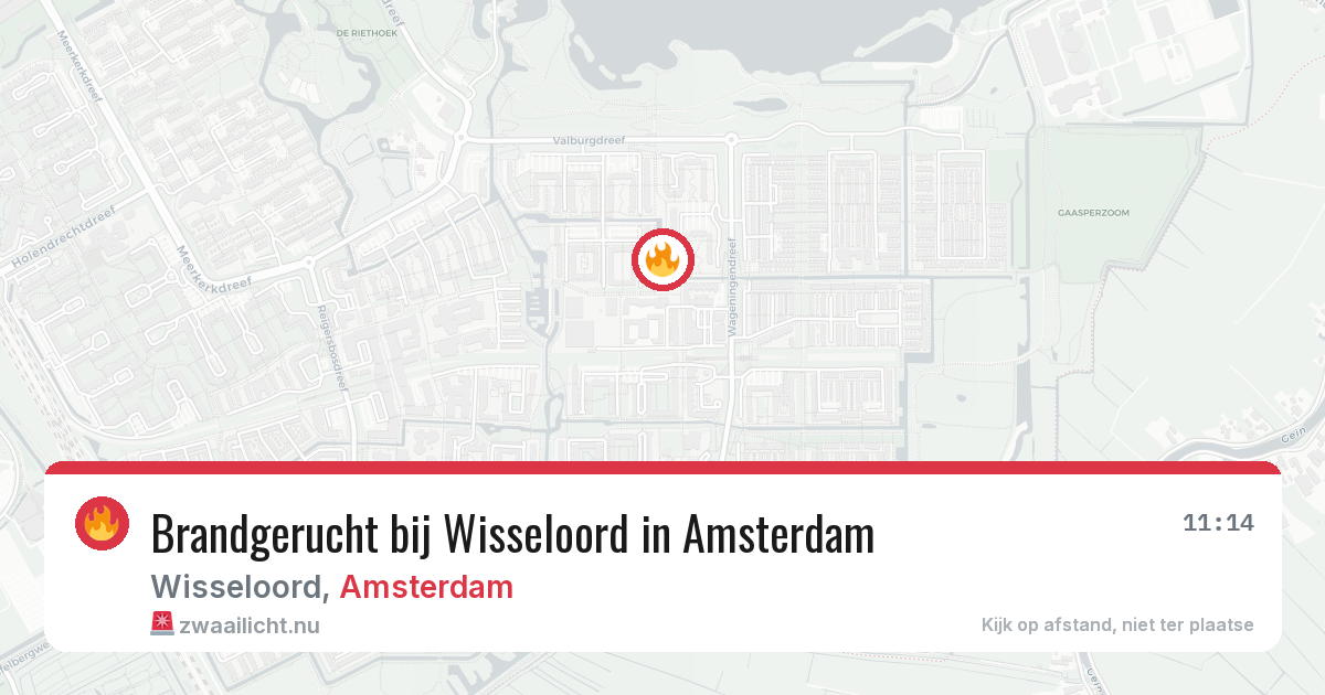 Brandgerucht bij Wisseloord in Amsterdam — 26 jul 2026
