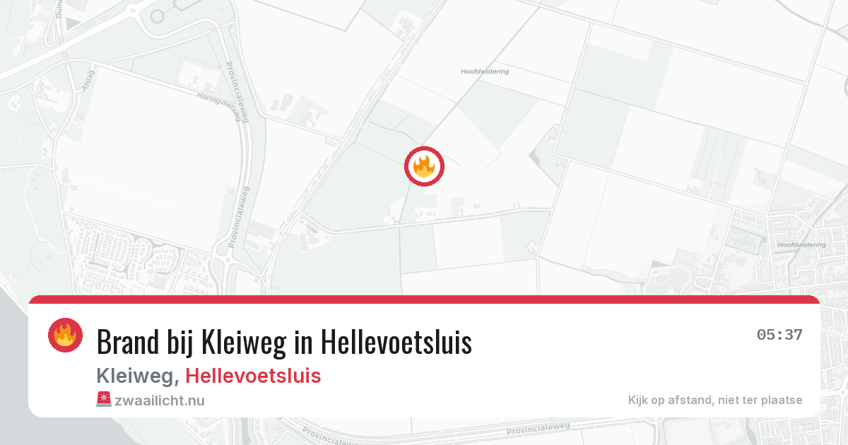 Brand bij Kleiweg in Hellevoetsluis — 28 mrt 2026
