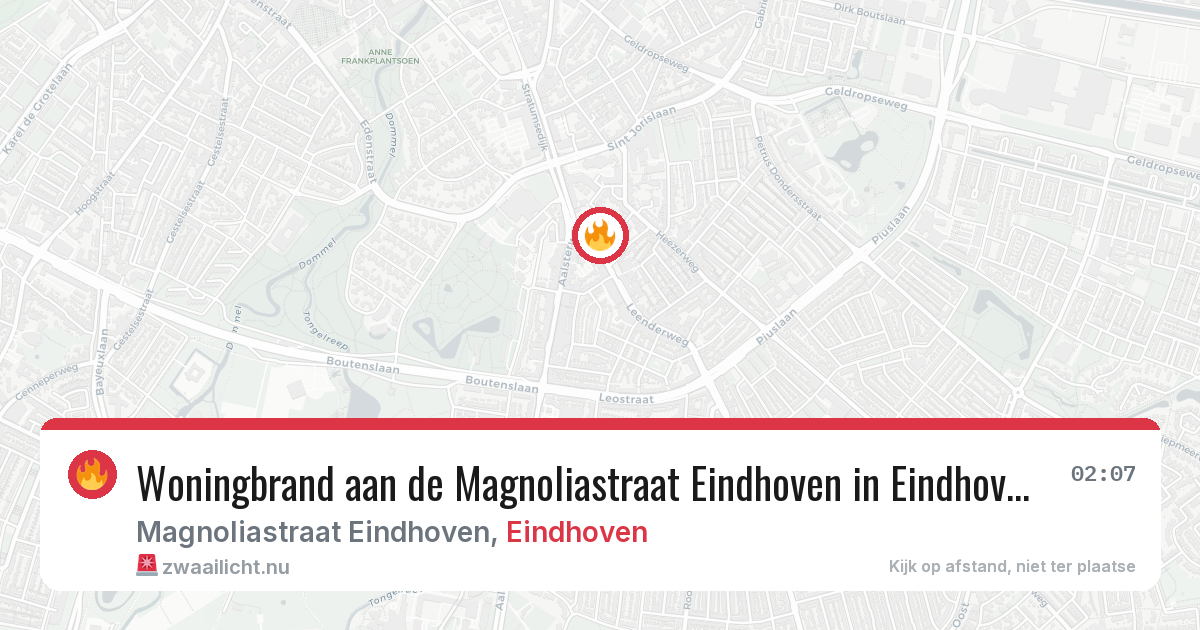 Woningbrand aan de Magnoliastraat Eindhoven in Eindhoven — 7 jun 2026